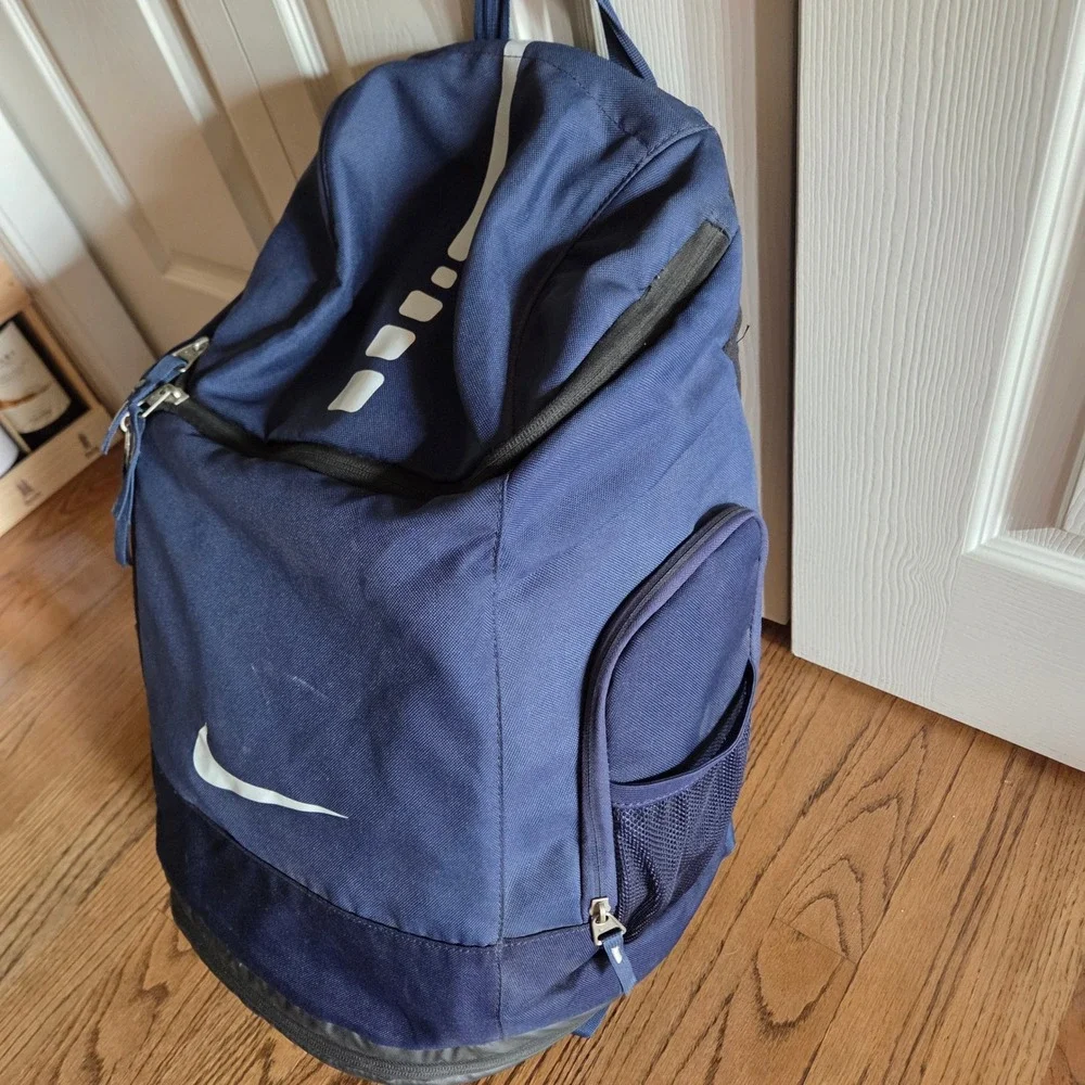 Nike Hoops Elite Pro Backpack Navy Blue Basketball Gym Shoe Compartment Laptop